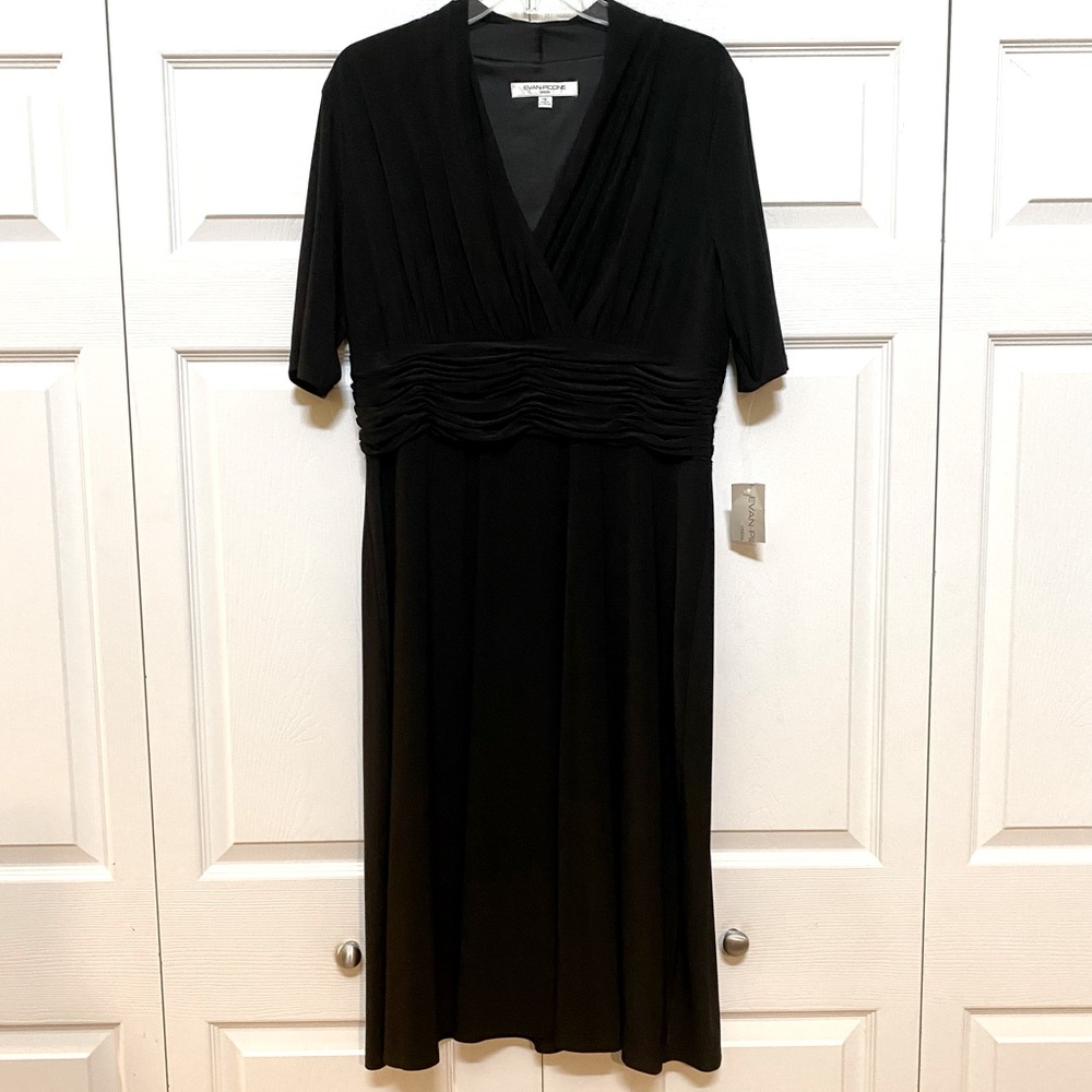 🆕EVAN-PICONE NEW BLACK DRESS SIZE 16. YOU WILL LOVE. CUTE & COMFORTABLE.